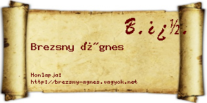Brezsny Ágnes névjegykártya